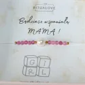 Bransoletka dla przyszłej mamy Baby Shower z perłą i różowym turmalinem | Prezent dla kobiety w ciąży